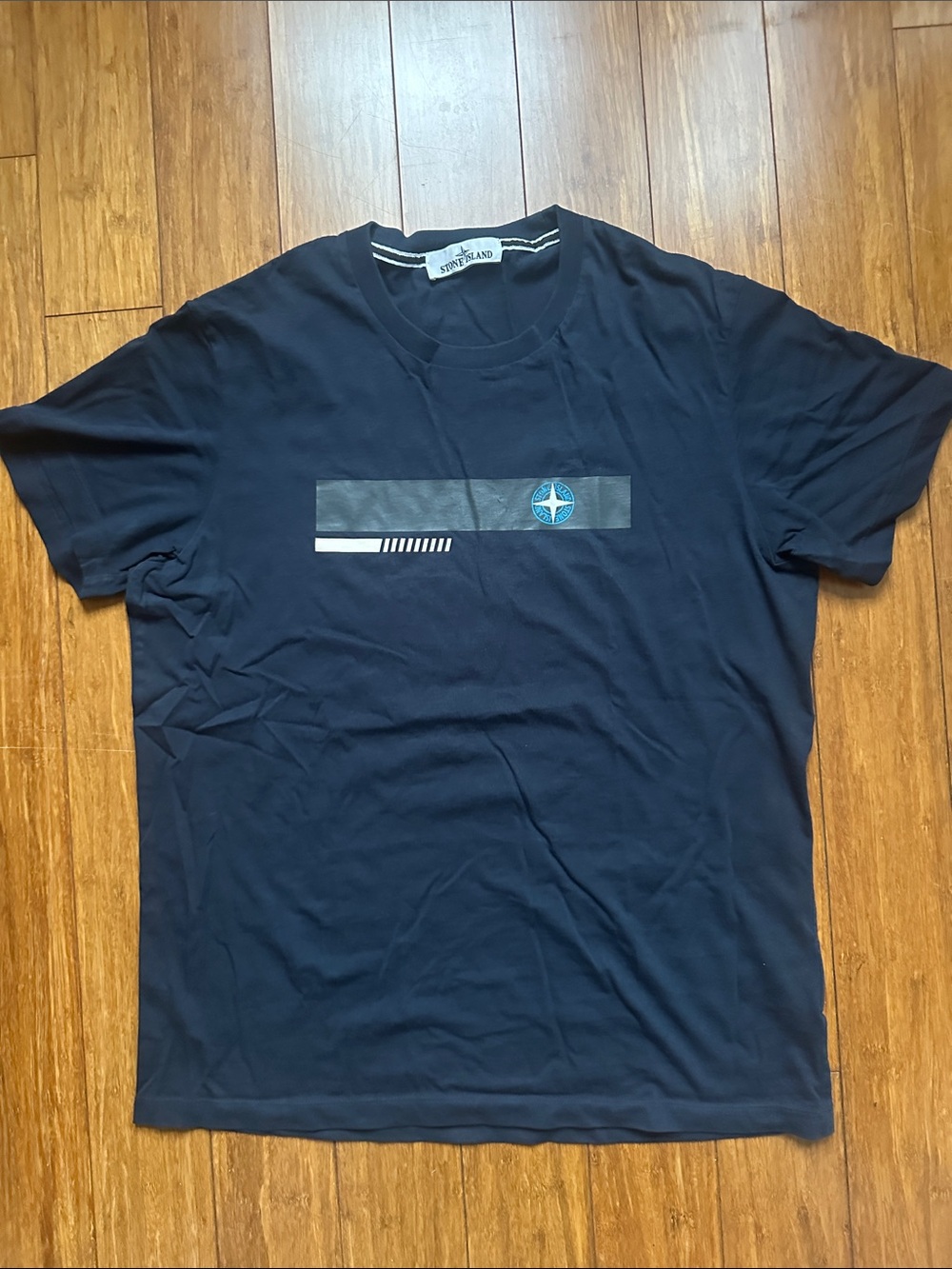 Stone Island Navy Blue Short-Sleeve Graphic Tee